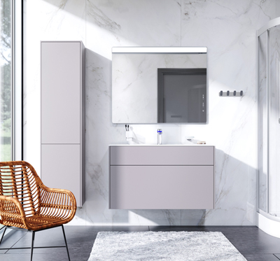 Мебель для ванной с подвесной тумбой, 100 см, элегантный серый