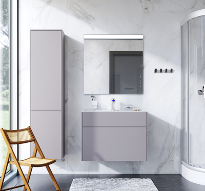 Мебель для ванной с подвесной тумбой, 80 см, элегантный серый