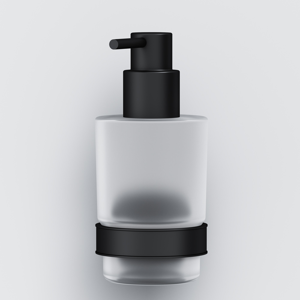 A85A36922 Стеклянный диспенсер для жидкого мыла с настенным держателем, черный